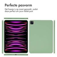 Accezz Liquid Silicone Backcover met penhouder iPad Pro 11 (2018/2020/2021/2022) - Lichtgroen