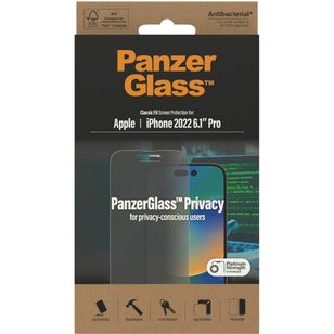 PanzerGlass Privacy Anti-Bacterial Screenprotector iPhone 14 Pro