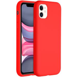 Accezz Liquid Silicone Backcover iPhone 11 - Rood