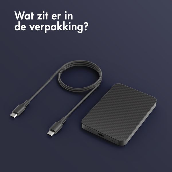 Accezz Kevlar Powerbank 5.000 mAh - MagSafe en Qi2 - Zwart