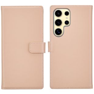 Selencia Echt Leren Bookcase Samsung Galaxy S25 Ultra - Dusty Pink