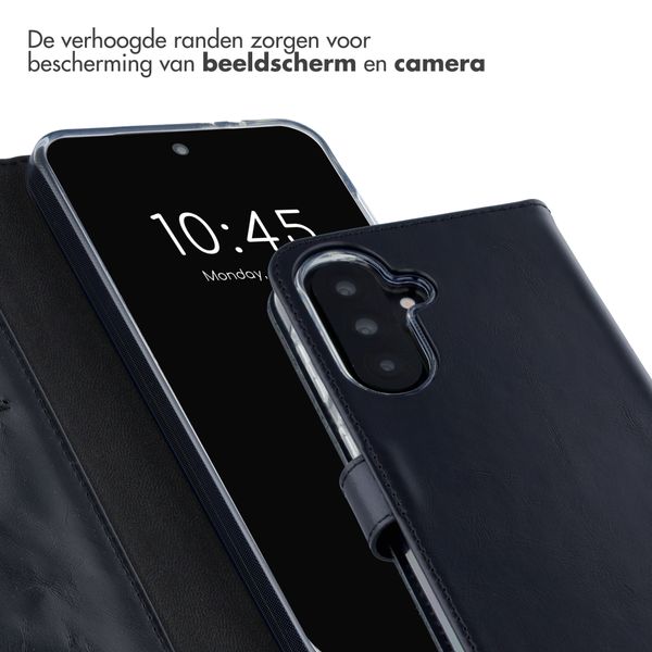 Selencia Echt Leren Bookcase Samsung Galaxy A37 (5G) - Zwart