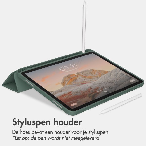 Accezz Smart Silicone Bookcase iPad Air 11 inch (2024) M2 / Air 5 (2022) / Air 4 (2020) - Donkergroen