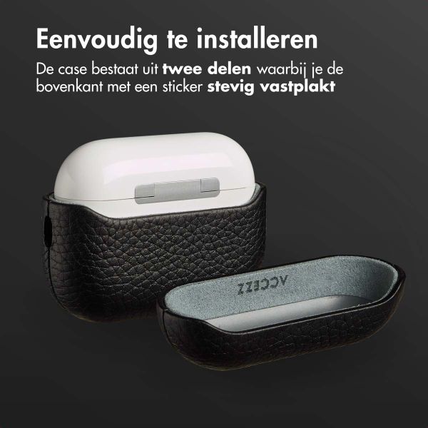 Accezz Echt Leren Case voor de Apple AirPods Pro 3 - Zwart