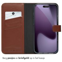 Selencia Echt Leren Bookcase Apple iPhone 17 Pro Max - Light Brown