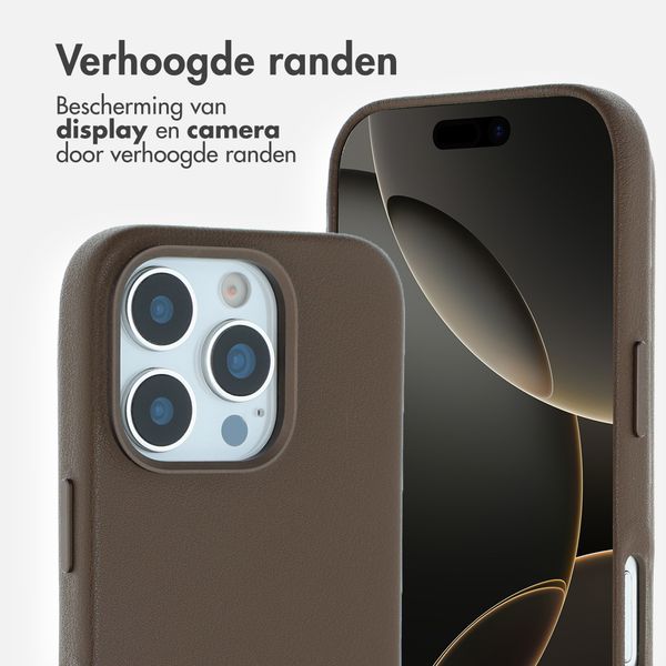 Accezz MagSafe Leather Backcover Apple iPhone 16 Pro - Coffee Brown