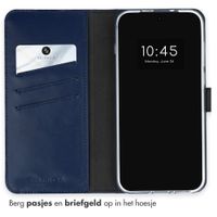 Selencia Echt Leren Bookcase OnePlus 15 - Donkerblauw