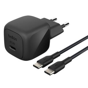 Belkin BoostCharge Compacte USB-C oplader 45W met USB-C naar USB-C kabel - 1 meter - Zwart