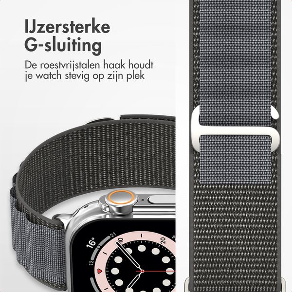 Accezz Nylon Alpine bandje Apple Watch | 44/45/46/49 mm - Dark Grey