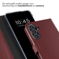 Selencia Echt Leren Bookcase Samsung Galaxy S25 FE - Burgundy
