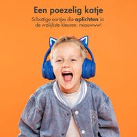 imoshion Draadloze Kinderkoptelefoon LED Light Cat Ear - Met AUX kabel - Cobalt Blue