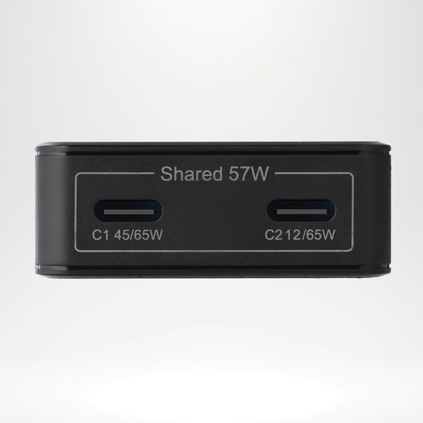 Accezz Ultra Slim GaN Oplader - 2x USB-C - 65W - Zwart