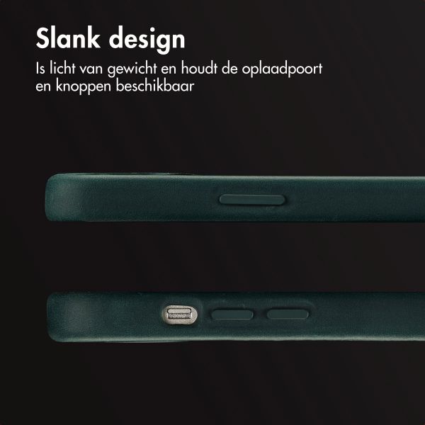 Accezz Vintage Leather Magsafe Backcover iPhone 13 - Smokey Green