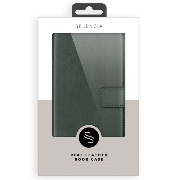 Selencia Echt Leren Bookcase Apple iPhone 12 Mini - Groen