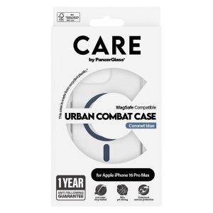 CARE by PanzerGlass Urban Combat Case MagSafe iPhone 16 Pro Max - Transparant / Blauw