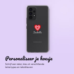 Gepersonaliseerd hoesje met hartje Samsung Galaxy A53 - Transparant