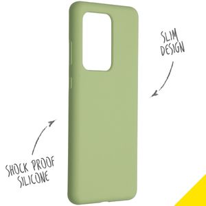 Accezz Liquid Silicone Backcover Samsung Galaxy S20 Ultra - Groen