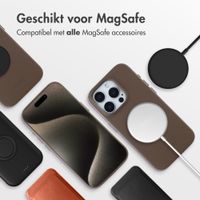 Accezz MagSafe Leather Backcover Apple iPhone 15 Pro - Coffee Brown