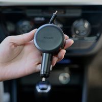 Accezz Autolader met uittrekbare kabels - USB-C / Lightning - 57W - Zwart