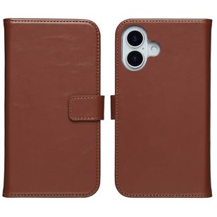 Selencia Echt Leren Bookcase Apple iPhone 17 - Light Brown