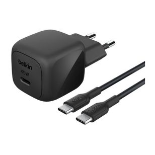 Belkin BoostCharge Compacte USB-C oplader 25W met USB-C naar USB-C kabel - 1 meter - Zwart
