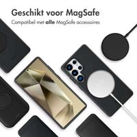 Accezz Echt leren hoesje + MagSafe Wallet Samsung Galaxy S25 Ultra - Onyx Black
