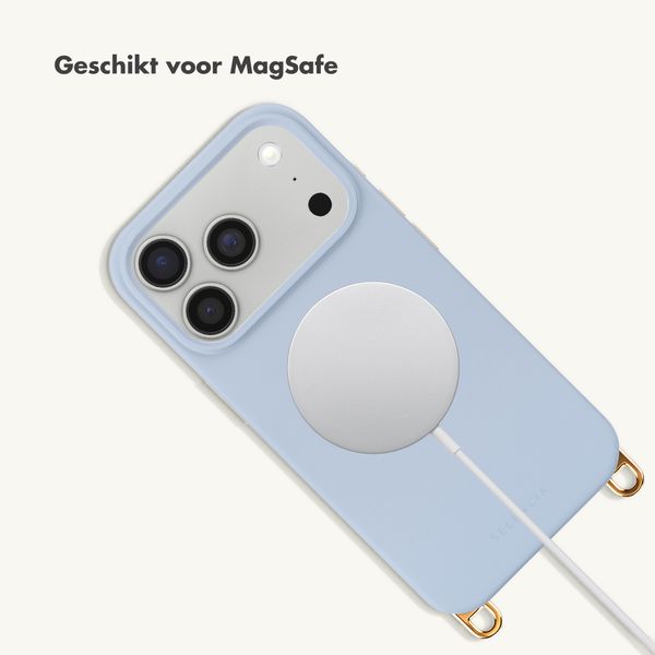 Selencia Rivièra MagSafe Backcover met afneembare haakjes Apple iPhone 17 Pro - Powder Blue