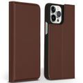 Accezz Premium Leather Slim Bookcase iPhone 13 Pro Max - Bruin