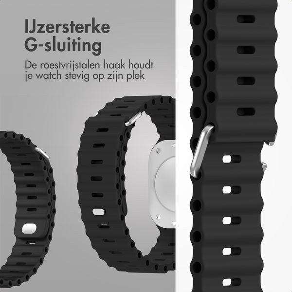 Accezz Ocean bandje Apple Watch | 44/45/46/49 mm - Zwart