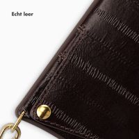 Selencia Nova Real Leather Backcover met Koord en Pashouder Apple iPhone 16 Pro - Dark Chocolate