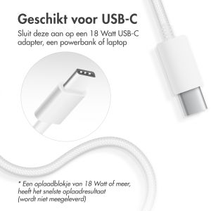 Accezz Wireless Charger USB-C | MagSafe en draadloze oplader - 1 meter - Wit