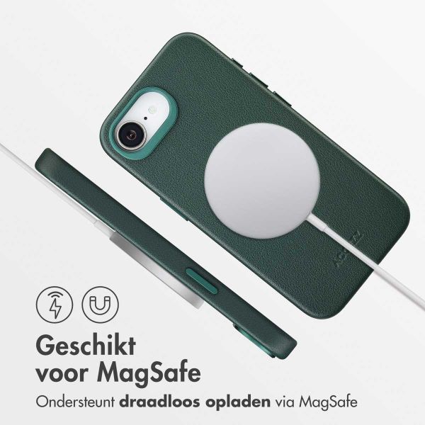 Accezz MagSafe Leather Backcover Apple iPhone 16e - Cedar Green