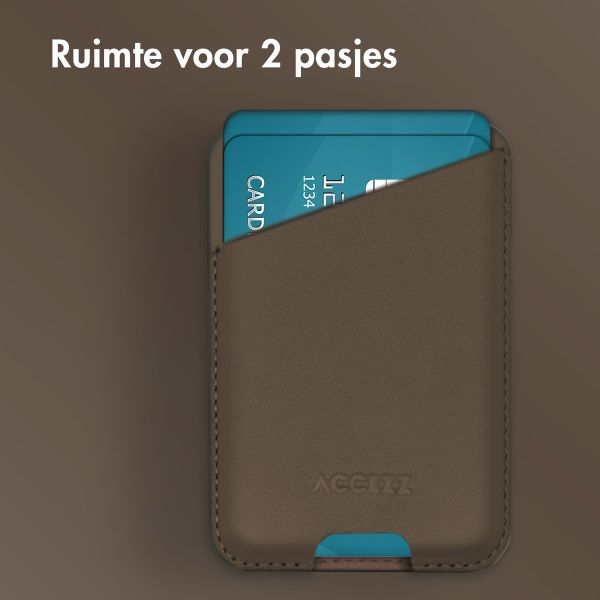 Accezz Leather Cardholder MagSafe - Kaarthouder met MagSafe - Coffee Brown