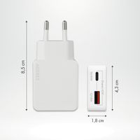 Accezz Ultra Slim GaN Oplader - USB-C + USB-A - 45W - Wit
