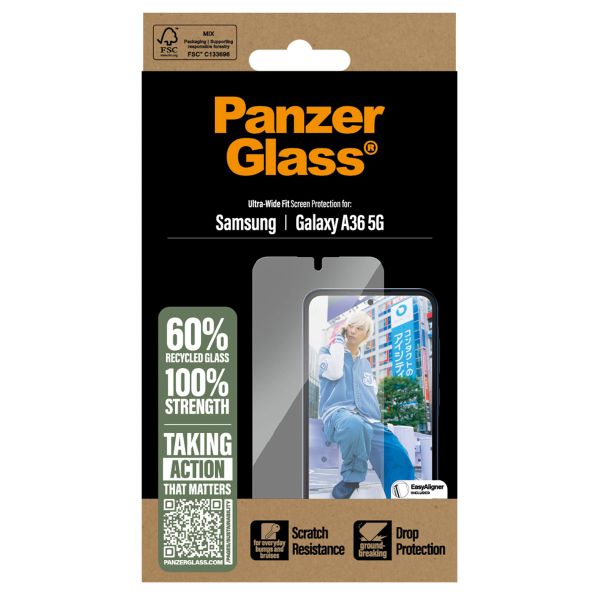 PanzerGlass Ultra-Wide Fit Screenprotector incl. applicator Samsung Galaxy A36