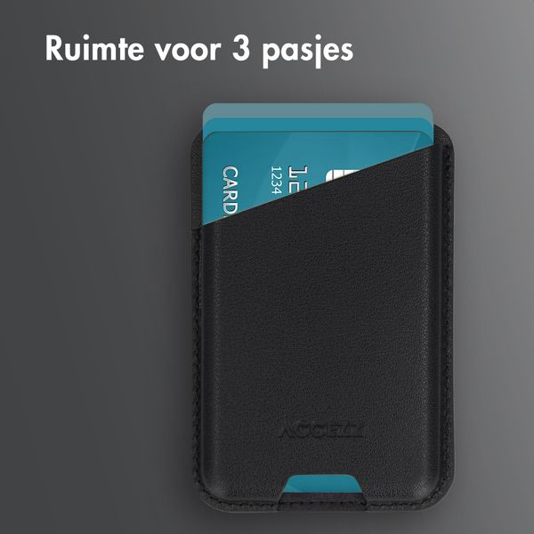 Accezz Magnetische Leren Kaarthouder - Geschikt voor Apple Find My - Onyx Black