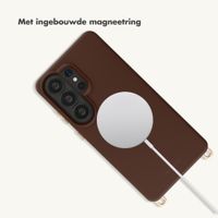Selencia Rivièra MagSafe Backcover met afneembare haakjes Samsung Galaxy S26 Ultra - Choco Brown