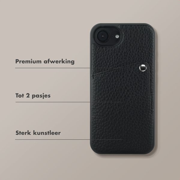 Selencia Riva Backcover met Pashouder Apple iPhone 17e / 16e - Zwart