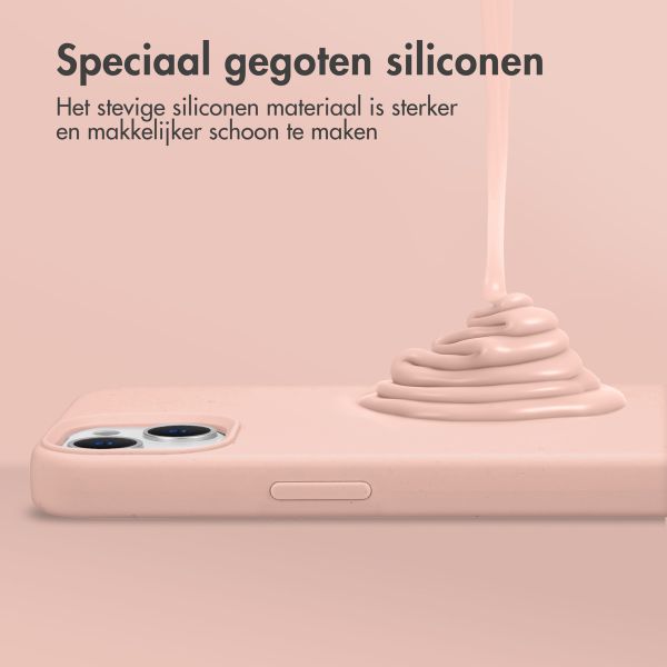 Accezz Liquid Silicone Backcover met MagSafe iPhone 16e - Roze