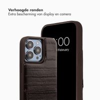 Selencia Nova Real Leather Backcover met Koord en Pashouder Apple iPhone 13 Pro - Dark Chocolate