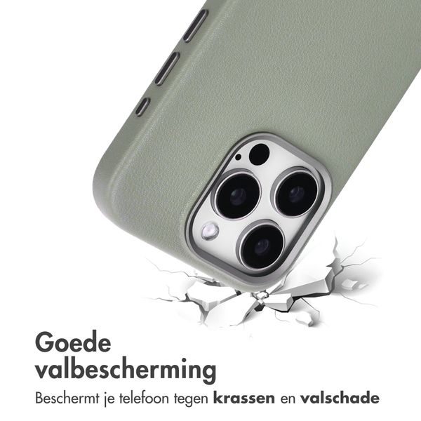 Accezz MagSafe Leather Backcover Apple iPhone 15 Pro - Light Grey