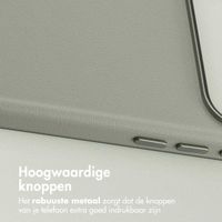 Accezz MagSafe Leather Backcover Apple iPhone 17 Pro - Lichtgrijs
