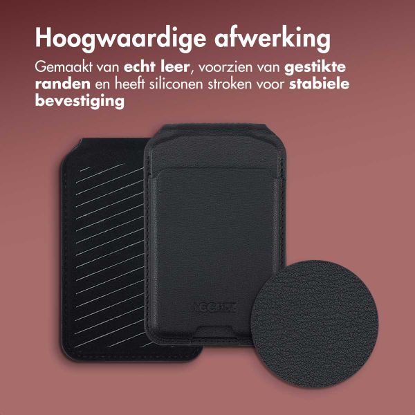 Accezz Leren Wallet met standaard voor MagSafe - Onyx Black