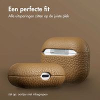 Accezz Echt Leren Case  Apple Airpods 3 - Taupe