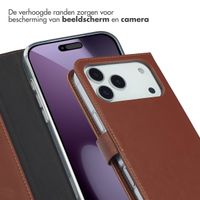 Selencia Echt Leren Bookcase Apple iPhone 17 Pro Max - Light Brown