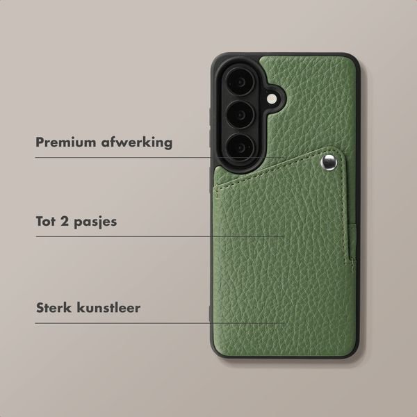 Selencia Riva Backcover met Pashouder Samsung Galaxy S26 - Sage Green