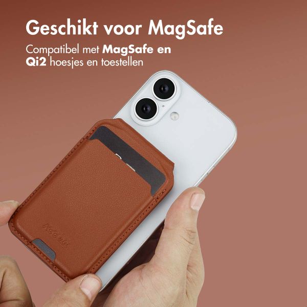 Accezz Leren Wallet met standaard voor MagSafe - Sienna Brown