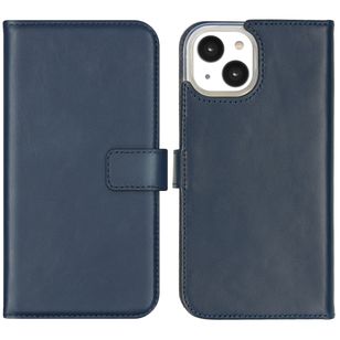 Selencia Echt Lederen Bookcase Apple iPhone 14 - Blauw