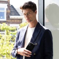 Selencia Echt Leren Bookcase Samsung Galaxy A8 (2018) - Zwart