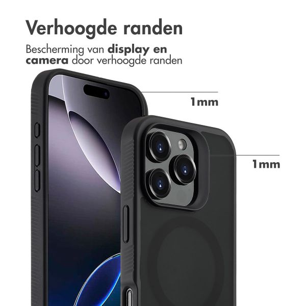Accezz Rugged Frosted MagSafe Backcover Apple iPhone 16 Pro Max - Zwart